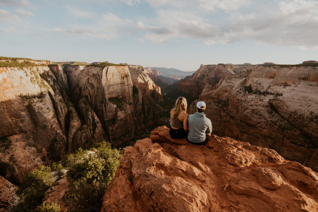 Observation Point at Sunset in Zion National Park
